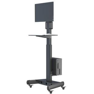 鲸晨电脑显示器支架落地推车移动升降键盘支架双屏幕多屏主机托架
