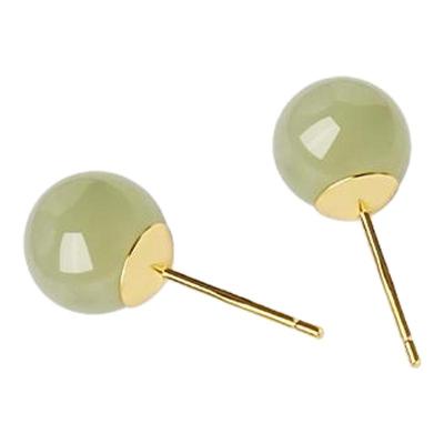 宫里上新天然晴水和田玉耳钉