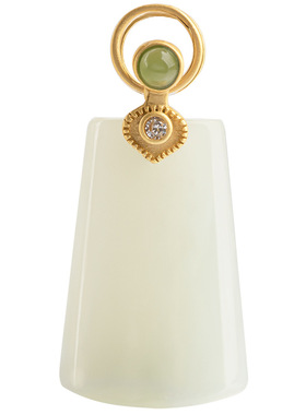 天然老料和田白玉平安无事牌吊坠