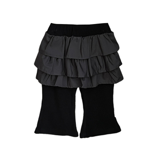 女宝宝春秋款洋气假两件裙裤女童裤子韩版喇叭裤婴儿休闲百搭长裤