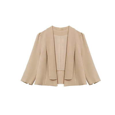 气质短外套女士春秋季七分袖外搭简约小西装开衫春季小西服88816
