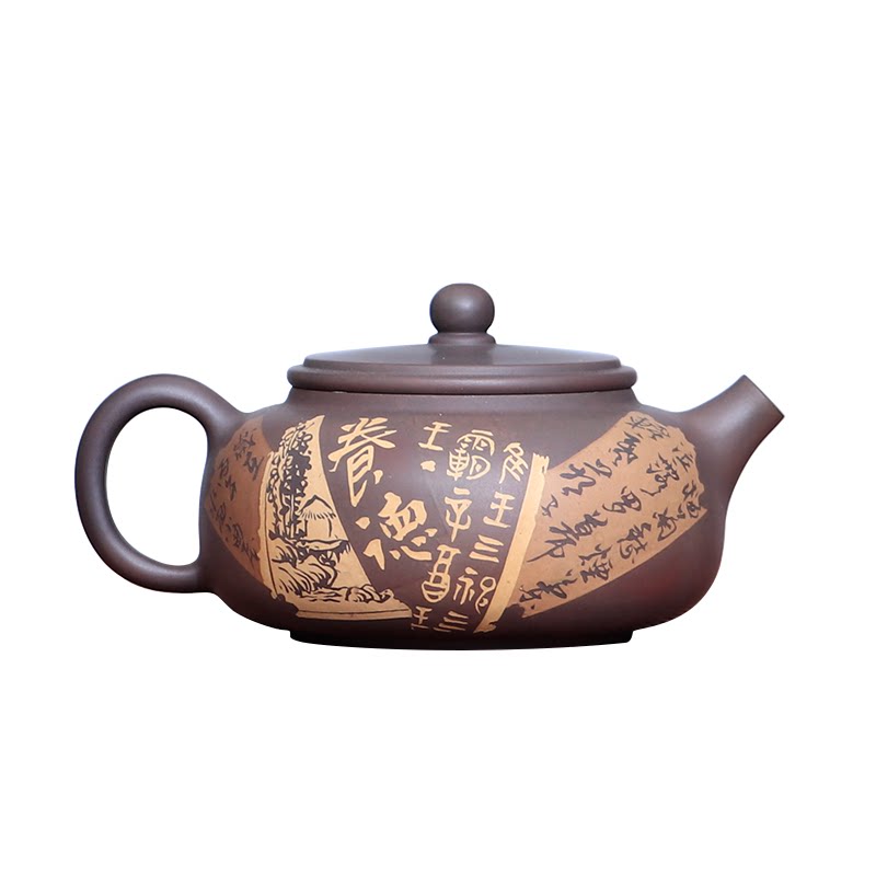 建水紫陶吴宝龙残贴茶壶豪华套装
