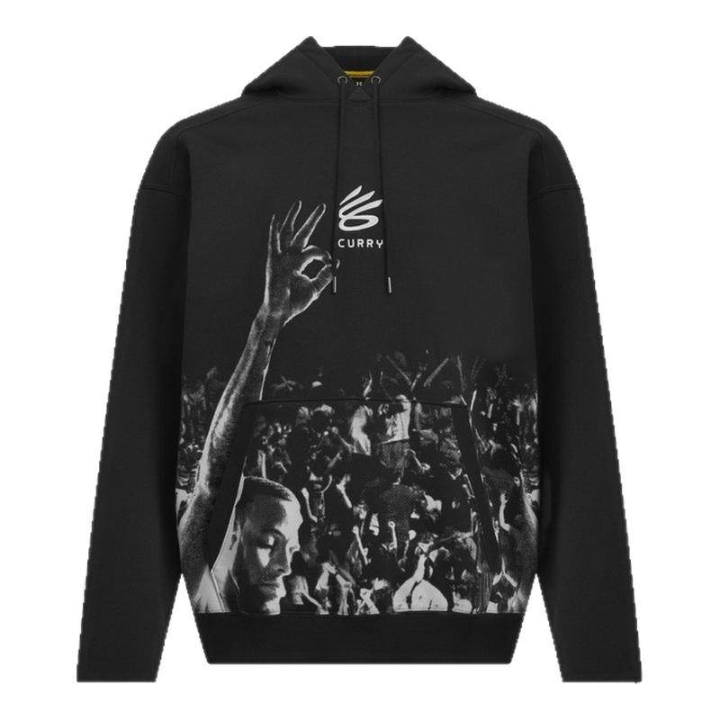 安德玛官方UA秋冬库里CURRY男子抓绒篮球运动连帽卫衣6012751