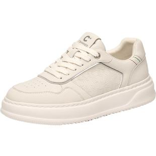 【发泡轻软底】千百度男鞋新款板鞋厚底增高休闲鞋男士潮流小白鞋