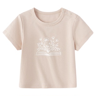 babylove婴儿短袖t恤夏季薄款儿童上衣简约百搭男女宝宝洋气夏装