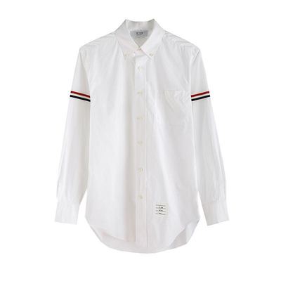 TB府绸纯棉高品质秋冬白色衬衫