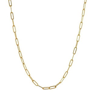 OPs简洁百搭通体S925纯银ins回形针长方链厚实素链项链毛衣链手链