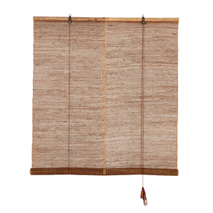 千传阳台窗帘苎麻帘竹帘卷帘免打孔升降帘小窗户遮光防晒窗帘隔断