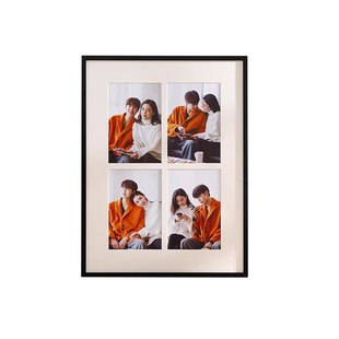 黑色四九宫格相框diy定制6寸多张情侣婚纱照片册铝合金外框架挂墙