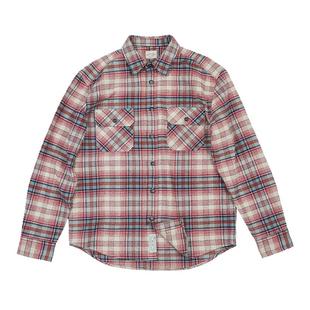 小溪原创复古长袖法兰绒格子衬衫男新款潮牌阿美咔叽宽松磨毛衬衣