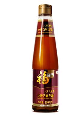 福临门小磨芝麻香油400ml 玻璃瓶中粮食用油凉拌调味烹饪火锅纯正
