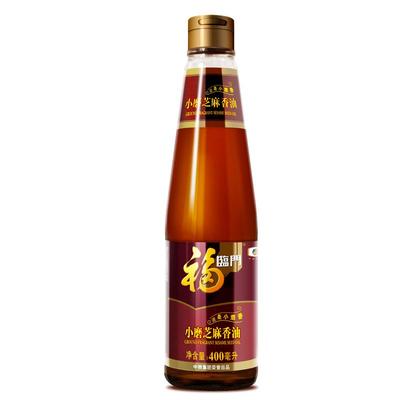 福临门小磨芝麻香油400ml 玻璃瓶中粮食用油凉拌调味烹饪火锅纯正