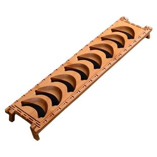 功夫茶杯收纳架架子晾杯架茶具沥水置物架实木竹制茶道配件茶杯架