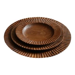 叕木皿集|花边碟\柚木vintage法式复古实木托盘咖啡厅点心早餐盘