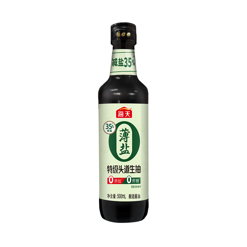海天薄盐0添加特级头道生抽500ml