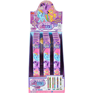 正版小马宝莉转转笔高颜值周边卡游盲盒隐藏款解压按动中性笔速干顺滑小学生女孩创意文具圆珠笔黑水笔签字笔