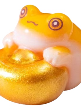 招财小金蟾萌粒公仔迷你桌面摆件