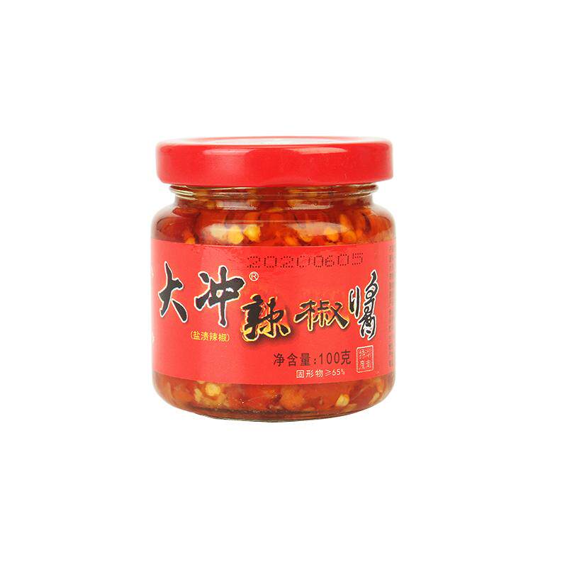 湖南特产朝天椒超辣小徐瓜瓜大冲剁椒酱蒜香辣椒酱下饭菜瓶装100g