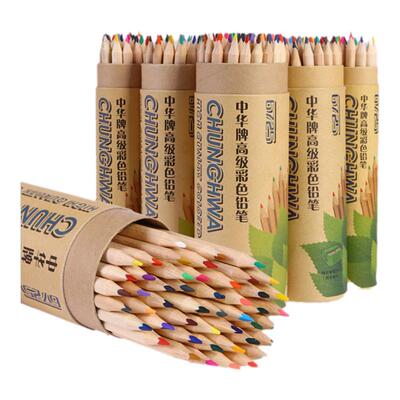 中华上海三角原木油性彩色铅笔