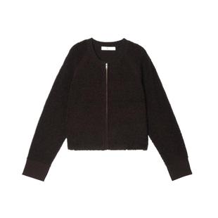 ZUCZUG 素然秋冬女士经典杂色大毛圈横机短夹克针织衫