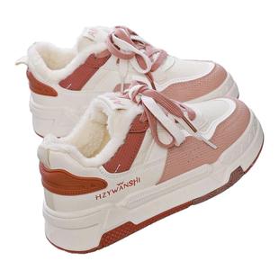 鞋子新款2025爆款女学生加绒小白鞋冬季保暖防滑板鞋休闲运动棉鞋