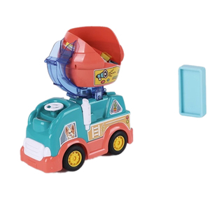 多米诺骨牌小火车儿童益智玩具自动放牌积木电动搅拌工程车男女孩