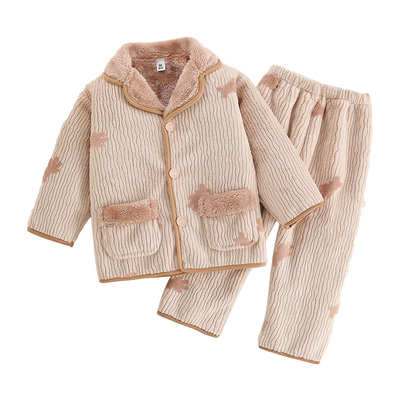 男童冬季加绒加厚睡衣家居服