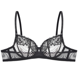 商场同款MYBODY新款内衣时尚烫钻肩带轻薄蕾丝大胸显小性感文胸女