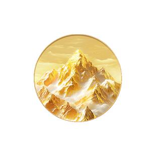 背有靠山客厅装饰画入户玄关走道圆形挂画2025新款高级感餐厅壁画