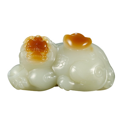 和田玉貔貅手把件男款玉石把玩