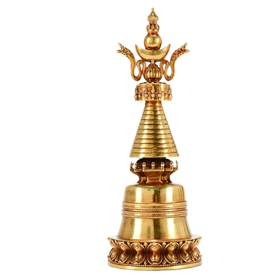 铜铸底部可装赞桌面摆件噶当塔