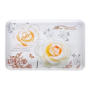 欧式长方形加厚托盘密胺托盘加高茶盘水果盘化妆品零食杂物收纳盘