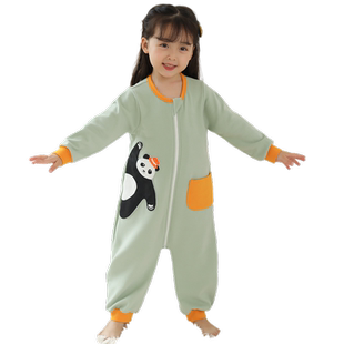 德绒秋冬儿童连体睡衣保暖男女童宝宝睡衣防踢家居服儿童睡袋加厚
