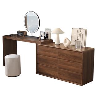 斗柜梳妆台一体卧室现代简约化妆桌床尾收纳柜化妆台转角书桌实木
