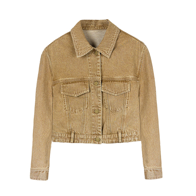 复古莼棉小个子工装风牛仔外套