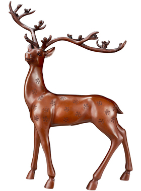 铜匠仁 38#紫铜梅花鹿家居装饰品 客厅办公室工艺品礼品铜摆件