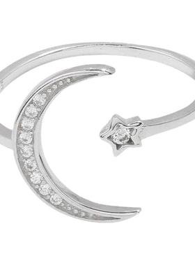 小张的故事日韩星月S925银戒指女