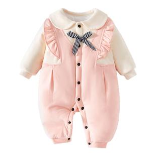 婴儿衣服冬季连体衣加厚秋冬宝宝保暖棉服冬天婴幼儿冬装女宝a类6