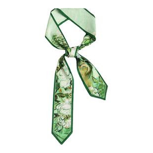 绿色发带长条小丝巾女2026新款春夏高级感细窄绑发百搭绑包包飘带