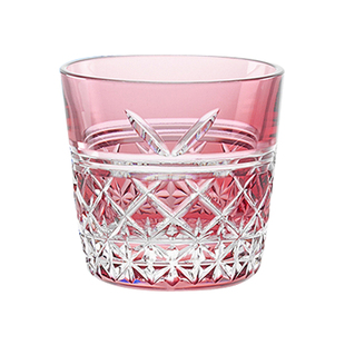 日本KAGAMI江户切子杯水晶玻璃对杯清酒花纸绳刻花杯进口威士忌杯