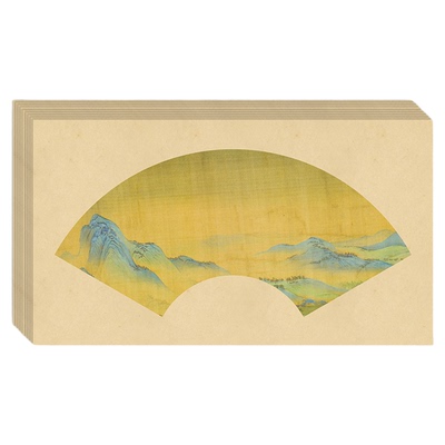 扇面微喷宣纸书法作品纸半生半熟练习纸小楷信笺毛笔书法专用手札一笔笺蜡染复古创作专用扇形国展参赛作品纸