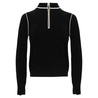 谷邦撞色立领针织衫女