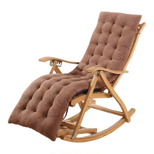 加厚躺椅垫子藤椅摇椅坐垫办公靠椅竹椅垫秋冬季加长加厚通用棉垫