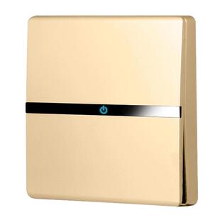 86型墙壁开关插座香槟金一开五孔16A三孔空调电源插单开双控家用