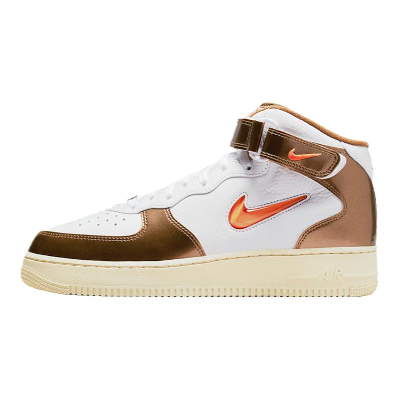 清仓秒杀现货 Nike AirForce 1 Mid AF1白金棕休闲板鞋 DH5623