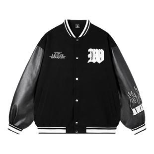 腾讯视频DOKI小众美式潮牌重磅宽松加厚夹棉棒球服外套开衫男秋冬