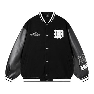 小众美式棒球服夹棉外套男