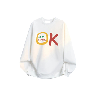 马克华菲字母印花卫衣男士2025新款冬季加绒加厚男款长袖上衣男装