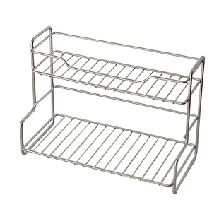 简约桌面不锈钢置物架浴室卫生间化妆品整理架厨房双层收纳架