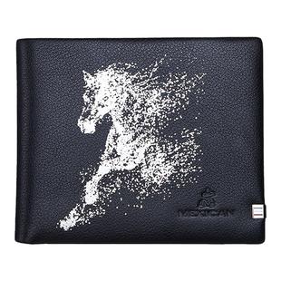 稻草人男士真皮钱包新款个性潮牌青年男款钱夹休闲简约大容量皮夹